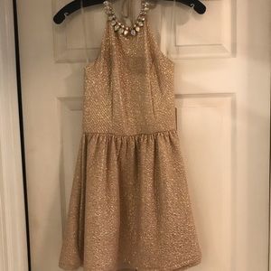 Gold halter dress